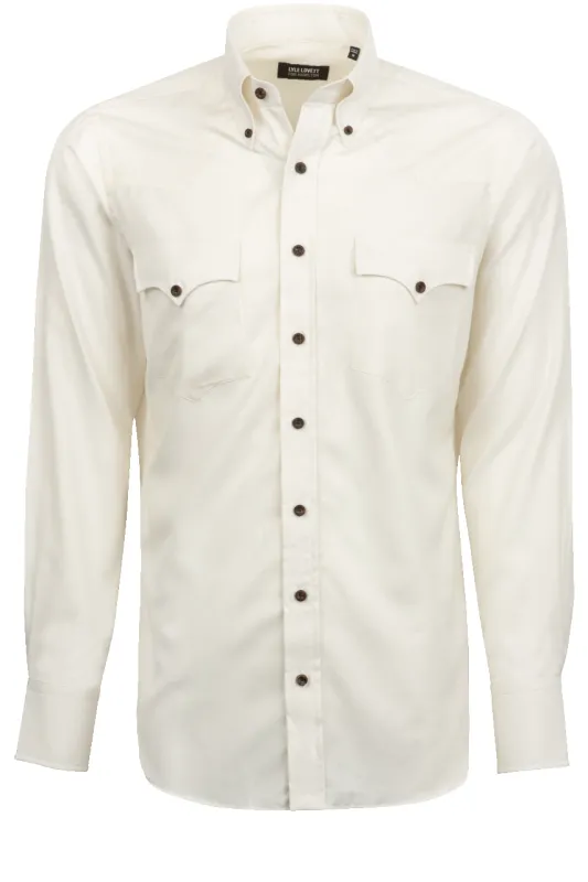 Lyle Lovett for Hamilton Cashmere Button-Front Shirt - Ivory sold by Pinto Ranch