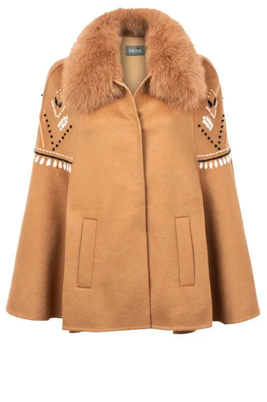 Diomi Fox Fur Cape - Tan made by Pinto Ranch