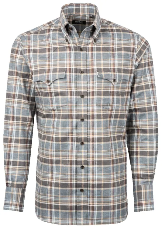 Lyle Lovett for Hamilton Button-Front Shirt - Blue Plaid sold by Pinto Ranch
