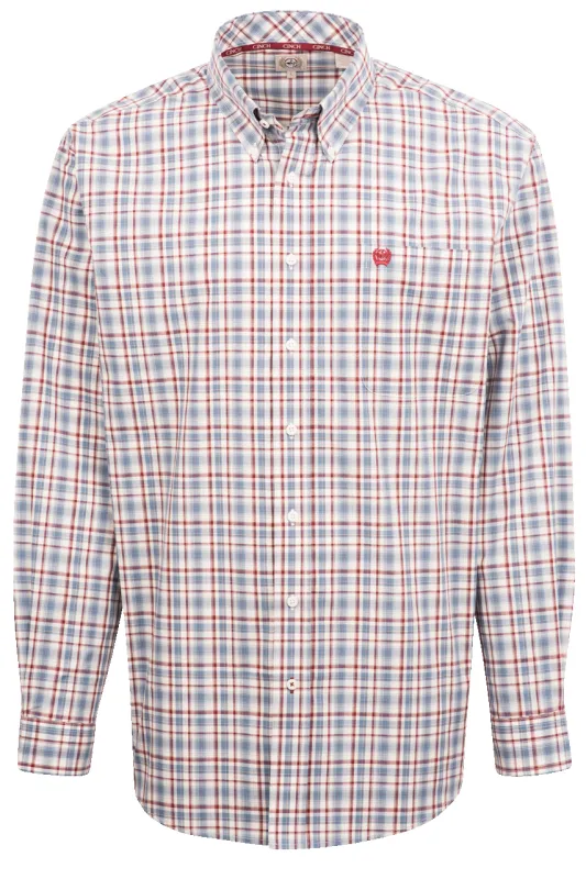 Cinch Plaid Button-Front Shirt - Red & Blue sold by Pinto Ranch