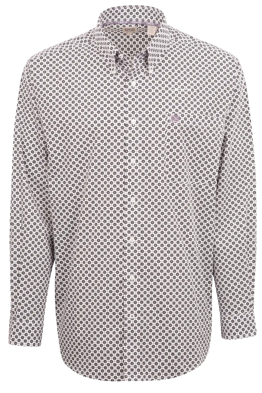 Cinch Rowl Print Button-Front Shirt - White sold by Pinto Ranch