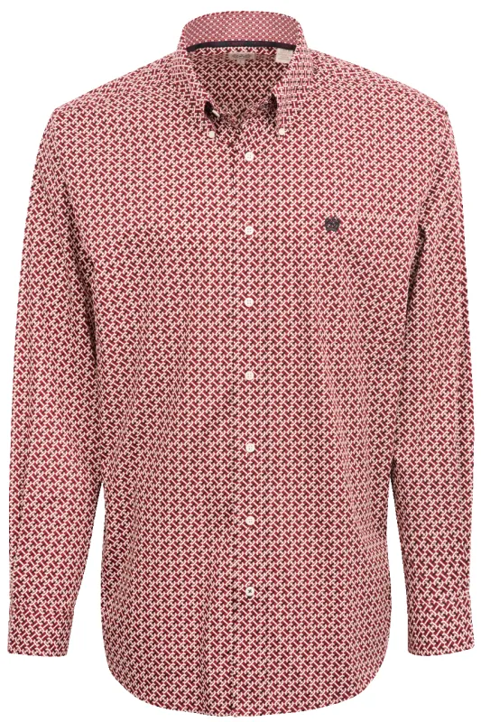 Cinch Linked Print Button-Front Shirt - Red made by Pinto Ranch