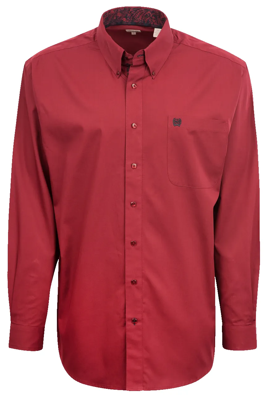 Cinch Button-Front Shirt - Solid Red sold by Pinto Ranch
