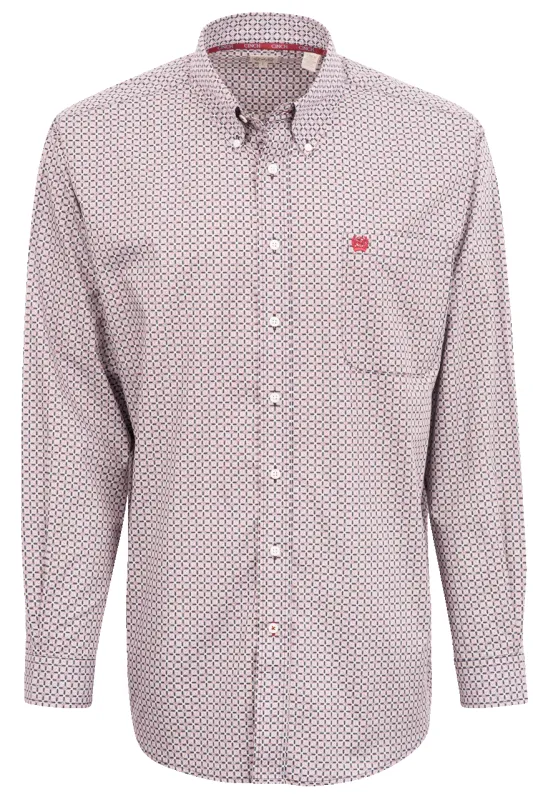 Cinch Mini Block Button-Front Shirt - Red sold by Pinto Ranch
