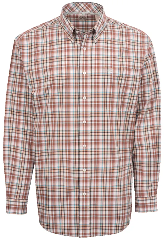 Cinch Plaid Button-Front Shirt - Red sold by Pinto Ranch