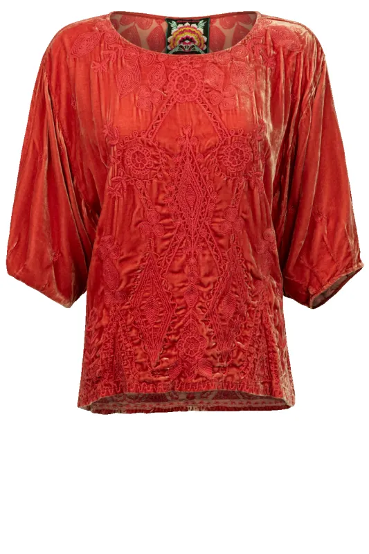 Johnny Was Velvet Liona Blouse sold by Pinto Ranch