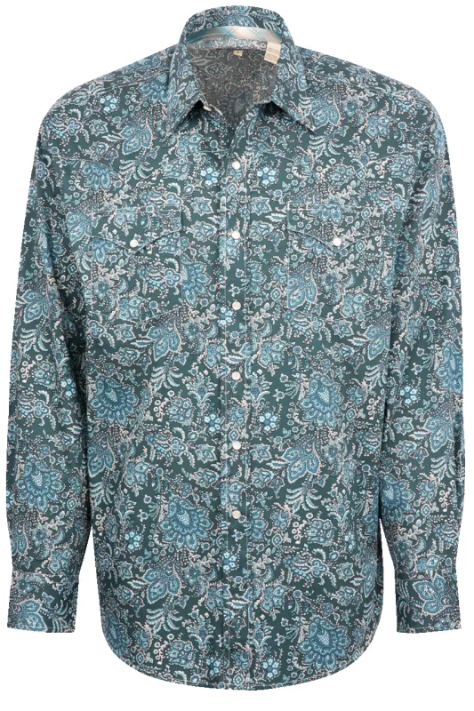 Stetson Men's Paisley Pearl Snap Shirt - Forest made by Pinto Ranch