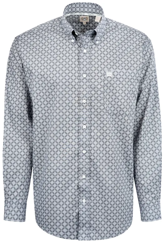 Cinch Diamond Print Button-Front Shirt - Navy sold by Pinto Ranch