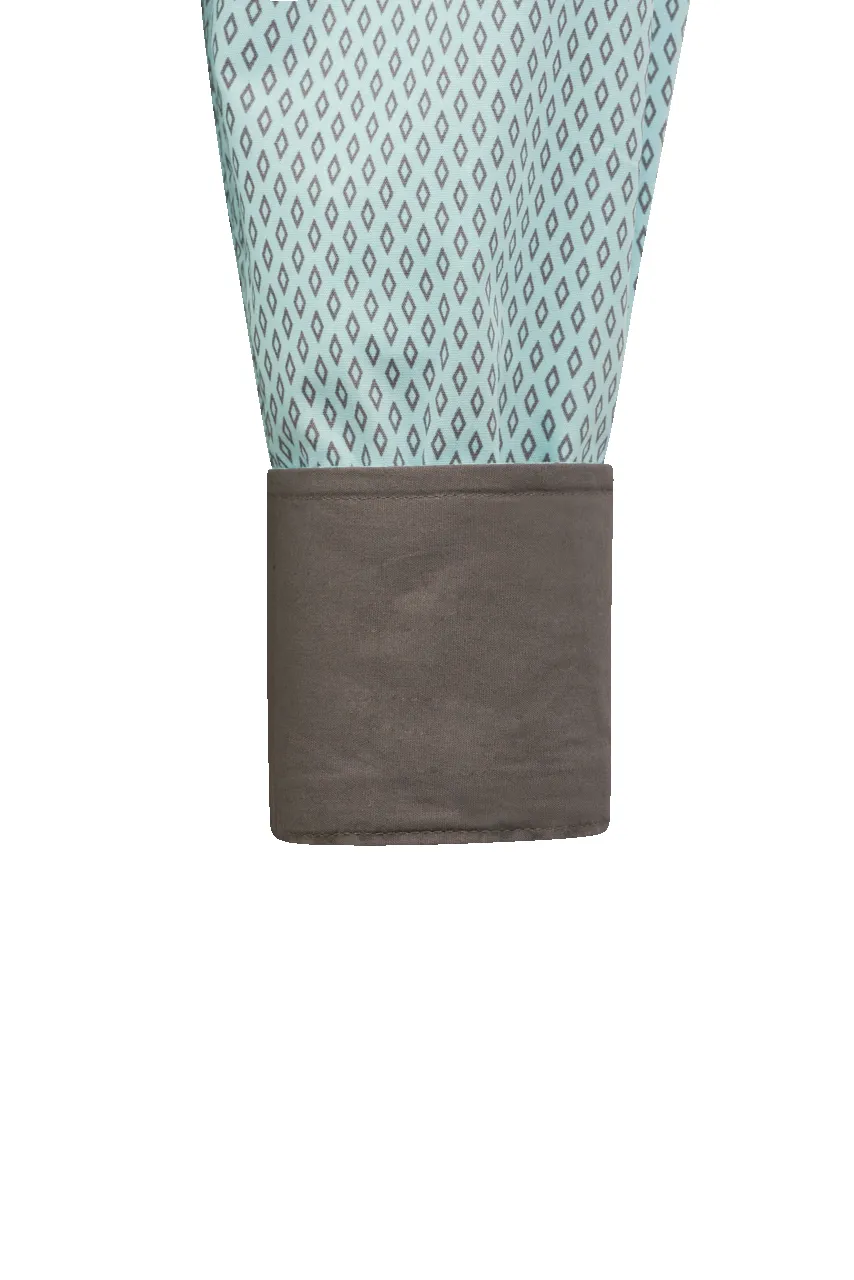 Stetson Men's Diamond Print Pearl Snap Shirt - Blue Silver sold by Pinto Ranch product image thumbnail 3