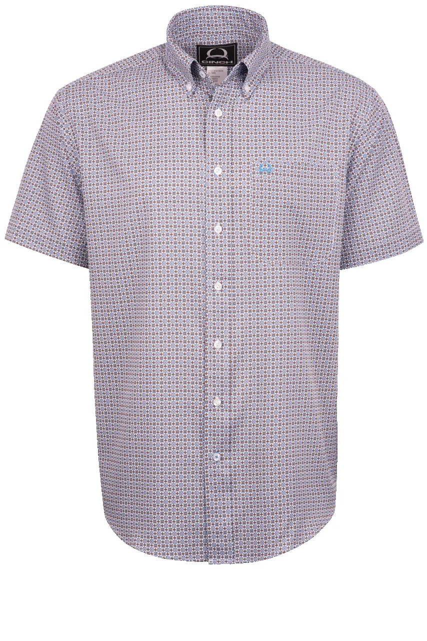 Cinch Arenaflex Button-Front Shirt - White Foulard Print sold by Pinto Ranch