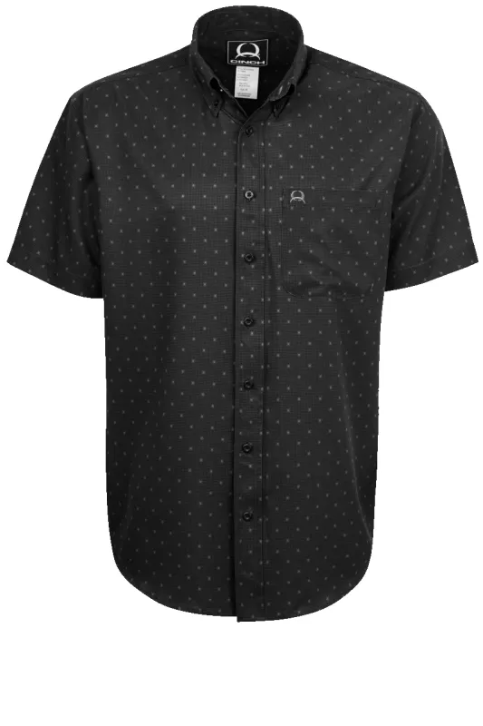 Cinch Arenaflex Button-Front Shirt - Black Block Print sold by Pinto Ranch
