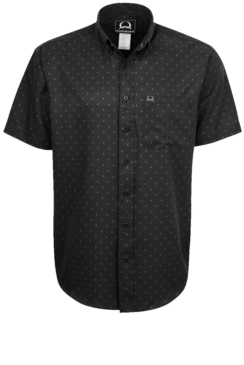 Cinch Arenaflex Button-Front Shirt - Black Block Print sold by Pinto Ranch