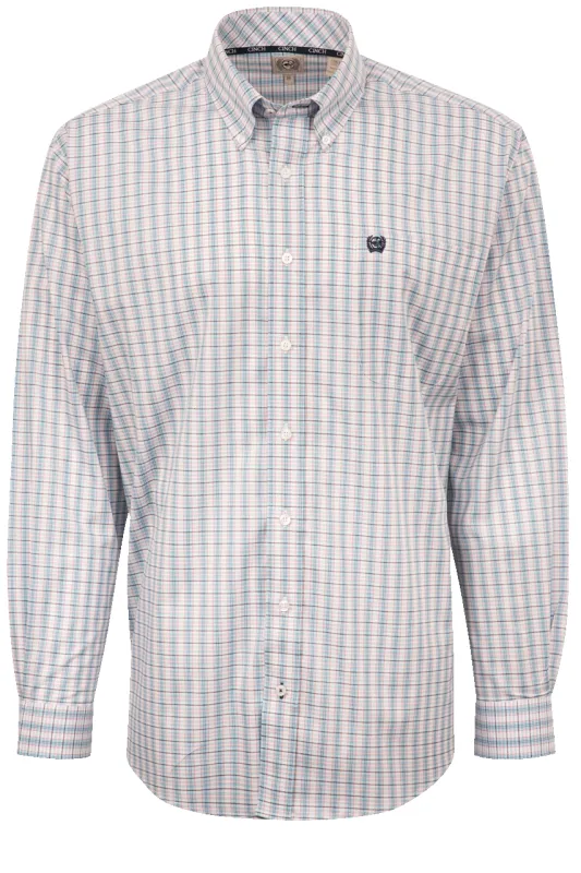 Cinch Check Button-Front Shirt - White sold by Pinto Ranch