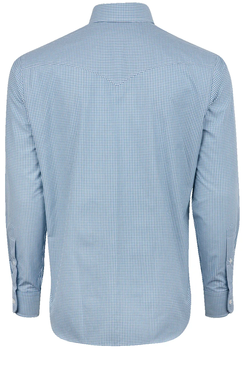 Pinto Ranch YY Collection Checked Poplin Button-Front Shirt - Blue sold by Pinto Ranch product image thumbnail 2