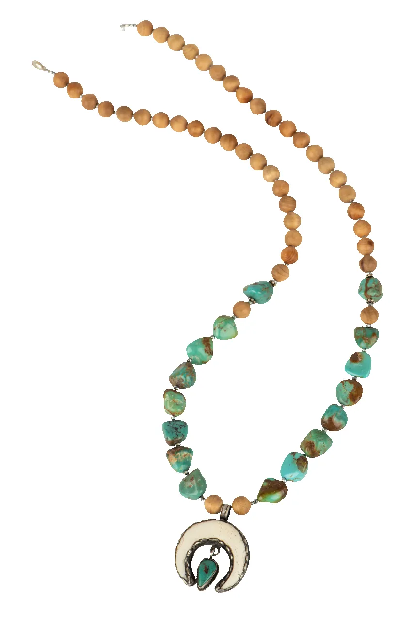 Breathe Deep Silver Naja Beaded Necklace sold by Pinto Ranch