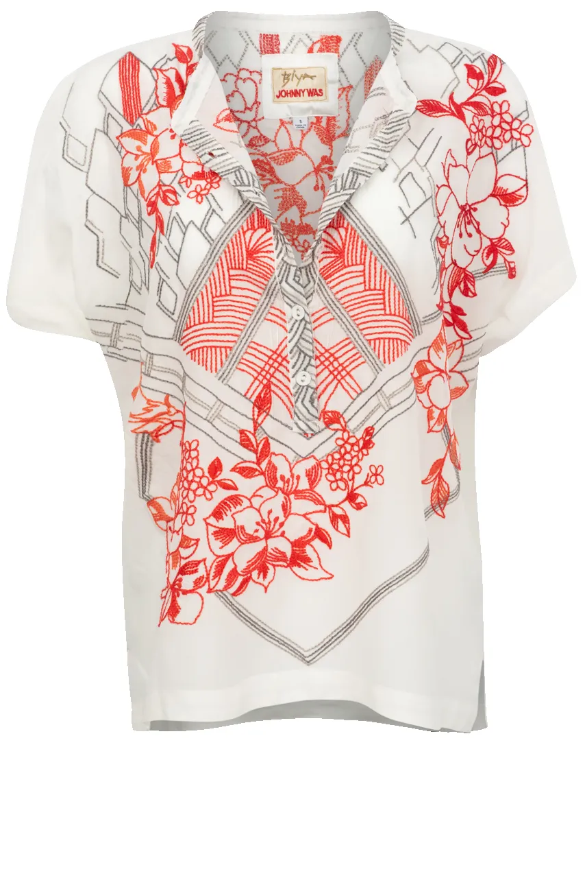 Johnny Was Motubena Silk Blouse sold by Pinto Ranch