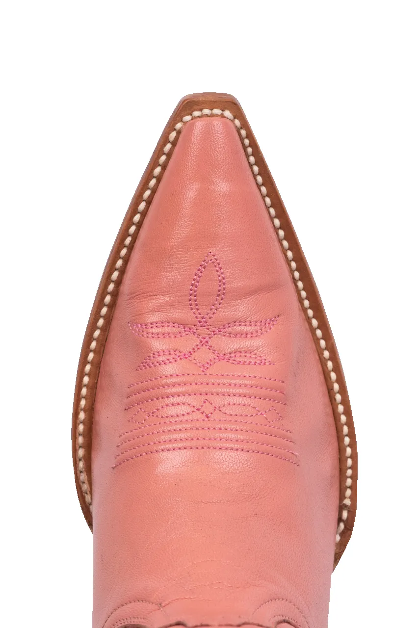 Black Jack Women's Goat Leather Cowgirl Boots - Pink sold by Pinto Ranch product image thumbnail 4