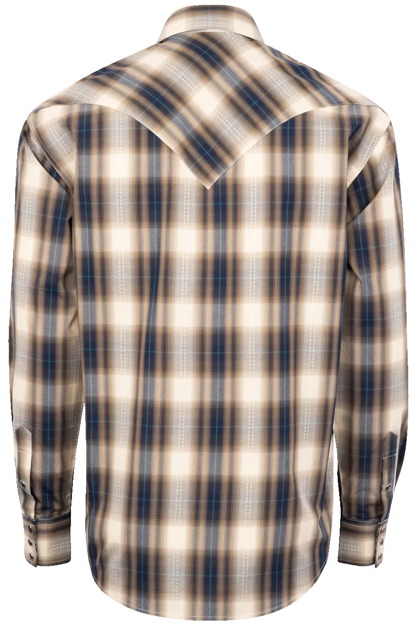 Stetson Men's Dobby Plaid Pearl Snap Shirt - Brown sold by Pinto Ranch product image thumbnail 2