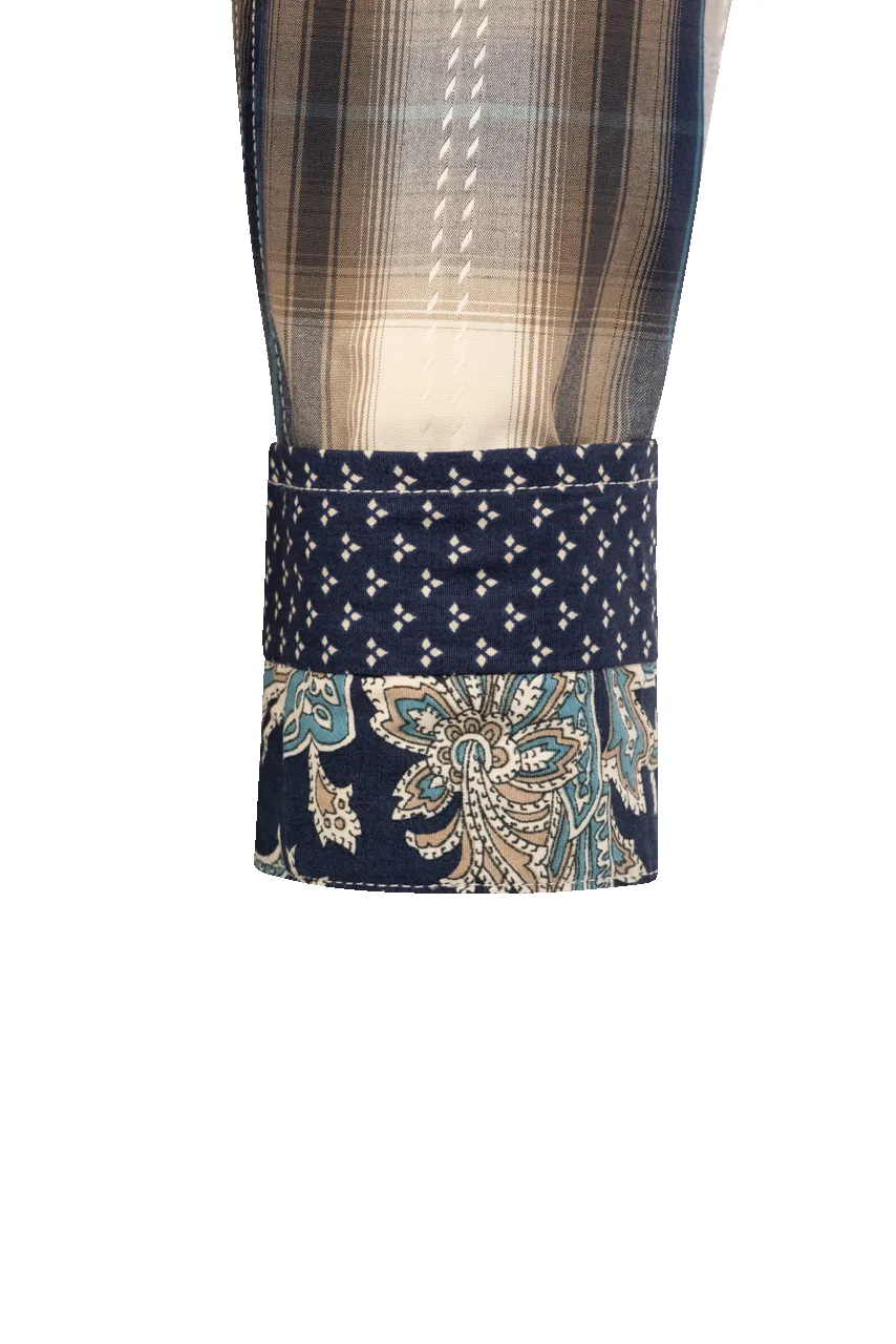 Stetson Men's Dobby Plaid Pearl Snap Shirt - Brown sold by Pinto Ranch product image thumbnail 3