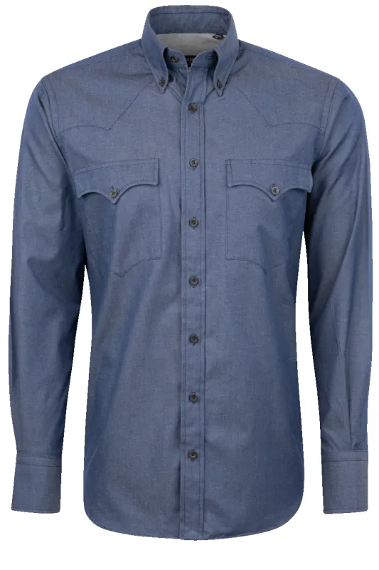 Lyle Lovett for Hamilton Button-Front Shirt - Denim made by Hamilton