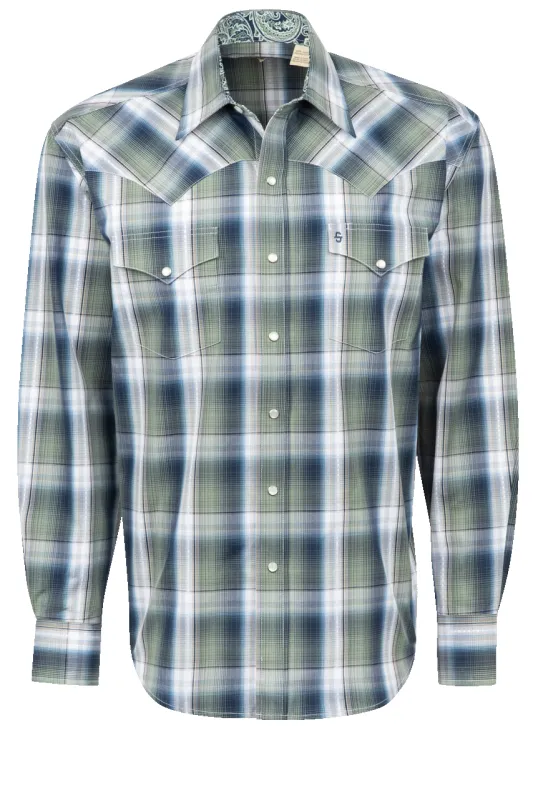 Stetson Men's Lucky Diamond Pearl Snap Shirt - Green made by Pinto Ranch