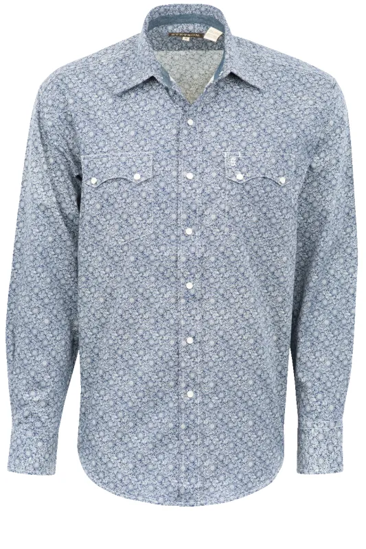 Stetson Men's Vintage Vine Pearl Snap Shirt - Blue sold by Pinto Ranch