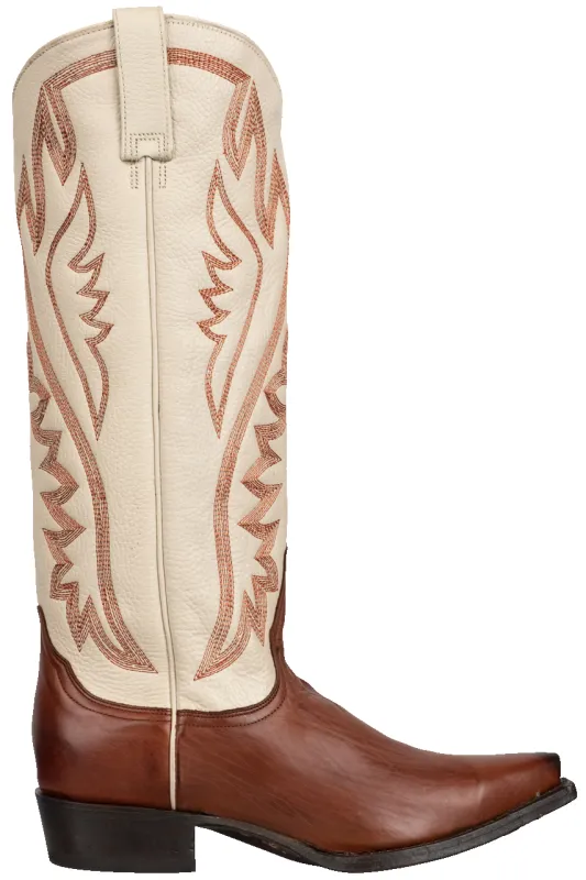 Stetson Women's Two-Tone Leather Cowgirl Boots - Cream made by Stetson