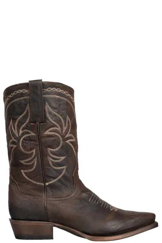 Stetson Women's Calf Leather Cowgirl Boots - Brown made by Pinto Ranch