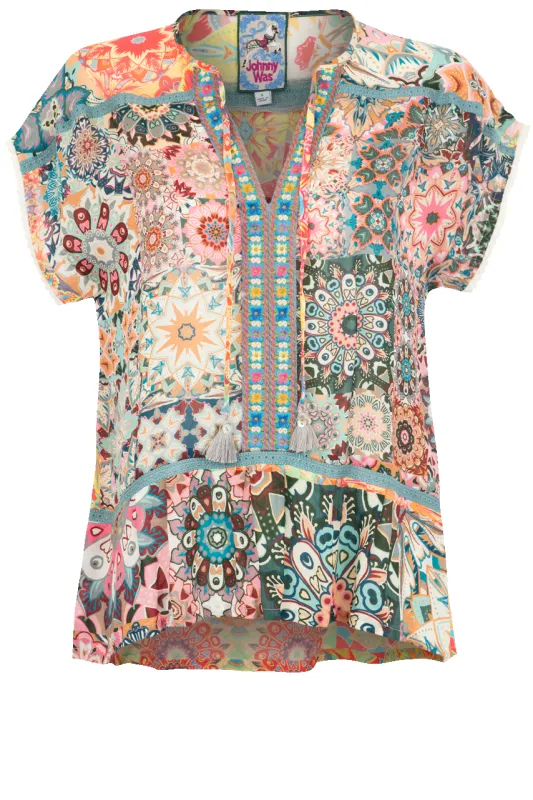 Johnny Was Kaleida Paise Blouse sold by Pinto Ranch
