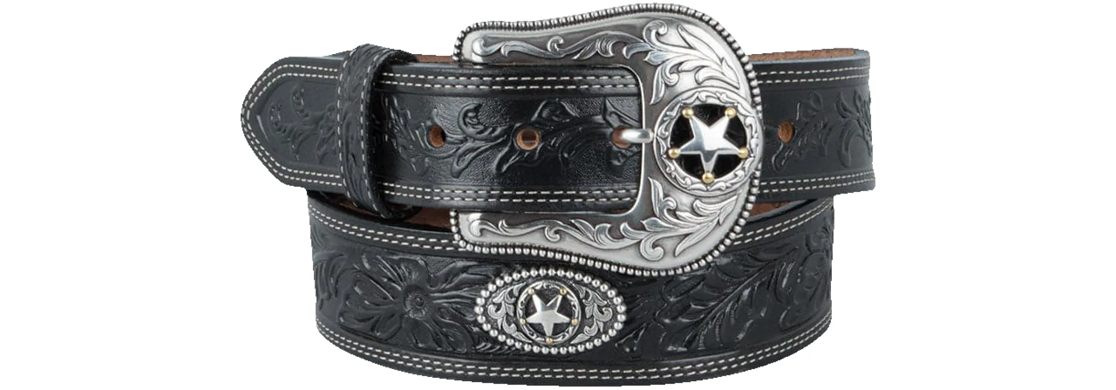 Justin 1.5" Star Ranch Belt - Black made by Justin Boots