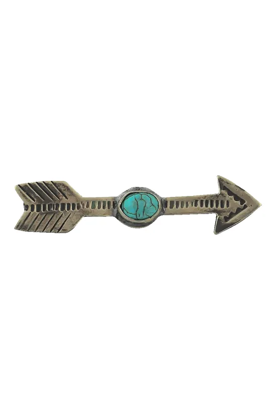 J. Alexander Arrow Pin with Turquoise Stone made by Pinto Ranch