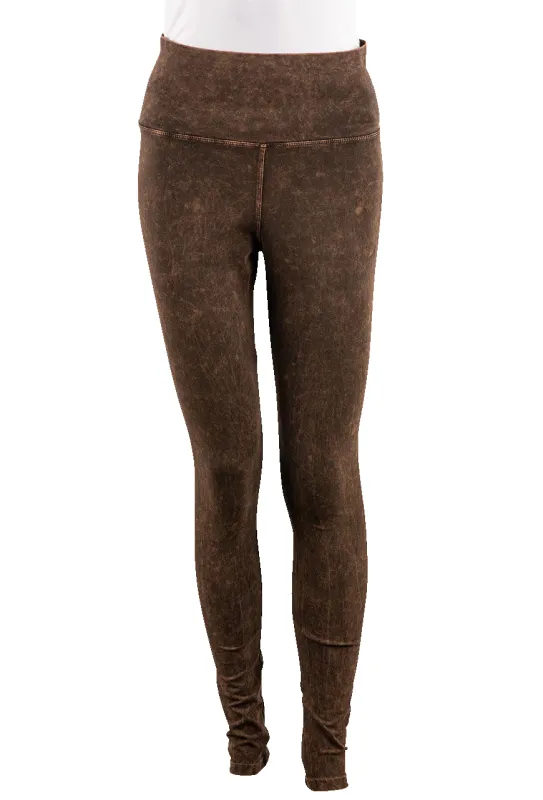 Pat Dahnke Distressed Leggings - Brown made by Pinto Ranch