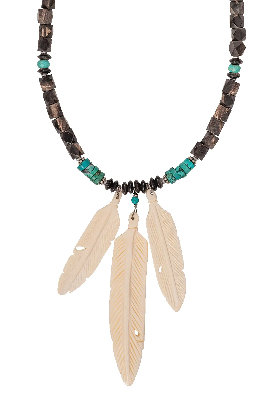 Breathe Deep Feather Horn Necklace sold by Pinto Ranch product image thumbnail 2