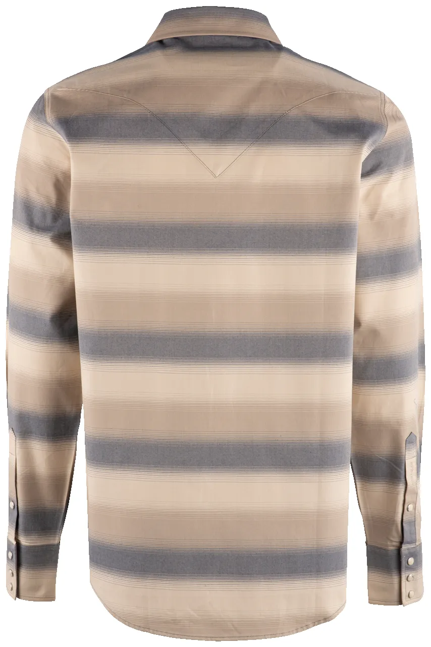 Stetson Ombre Stripe Long Sleeve Pearl Snap Shirt - Cream sold by Pinto Ranch product image thumbnail 2
