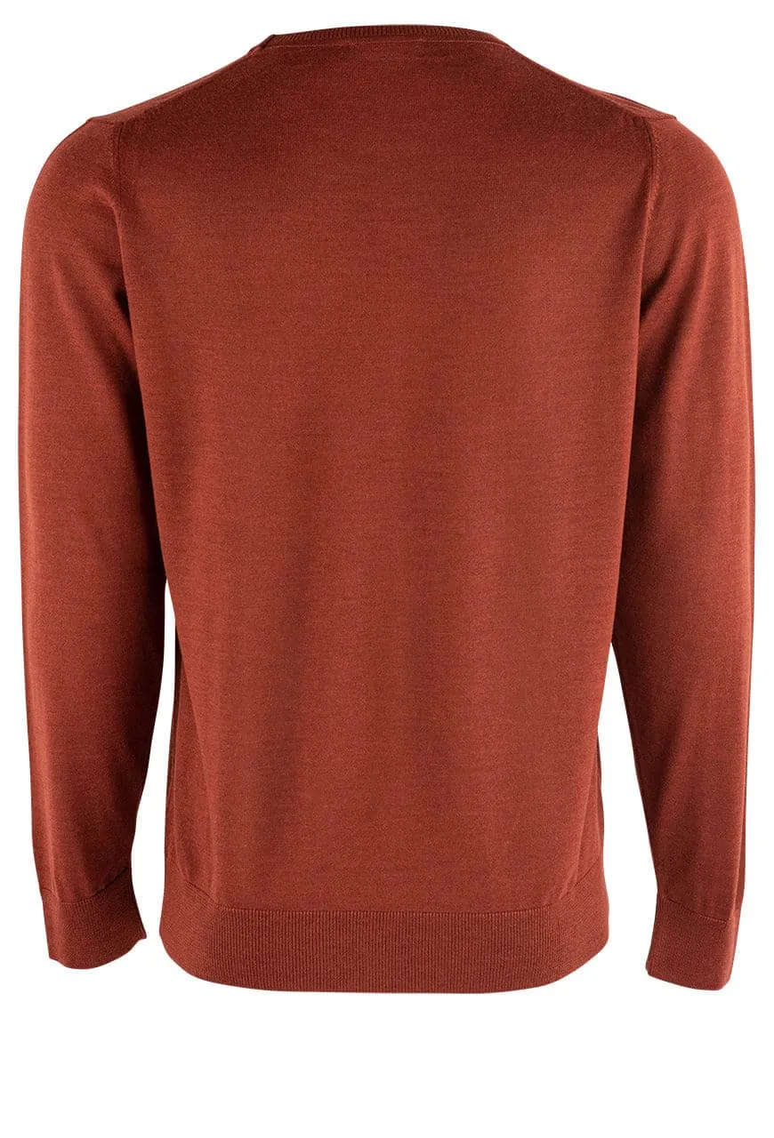 Garnet Men's Merino Wool Sweater - Burned Orange sold by Pinto Ranch product image thumbnail 2