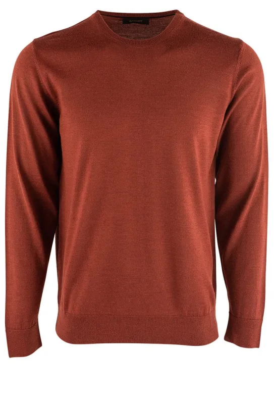 Garnet Men's Merino Wool Sweater - Burned Orange sold by Pinto Ranch