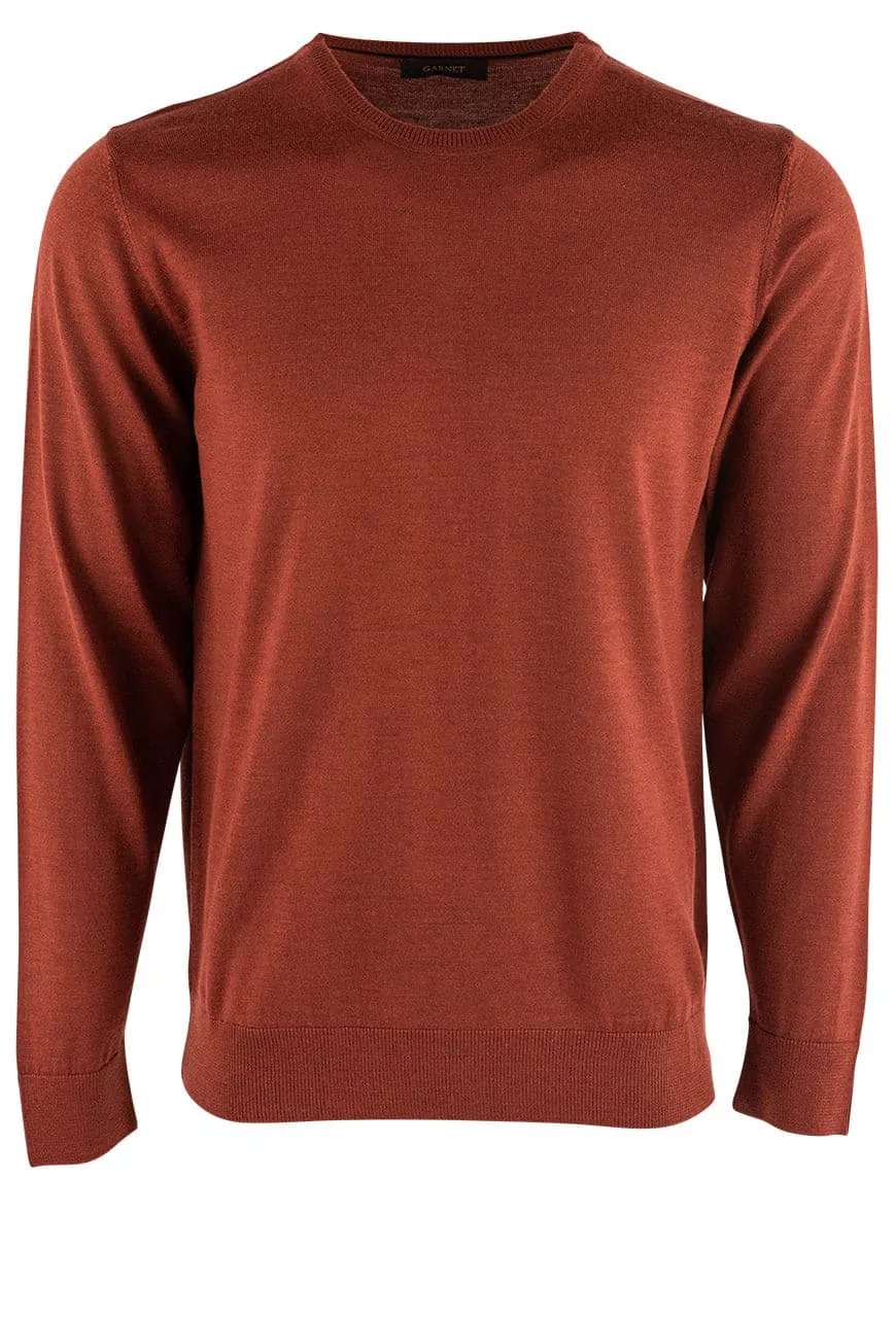 Garnet Men's Merino Wool Sweater - Burned Orange sold by Pinto Ranch
