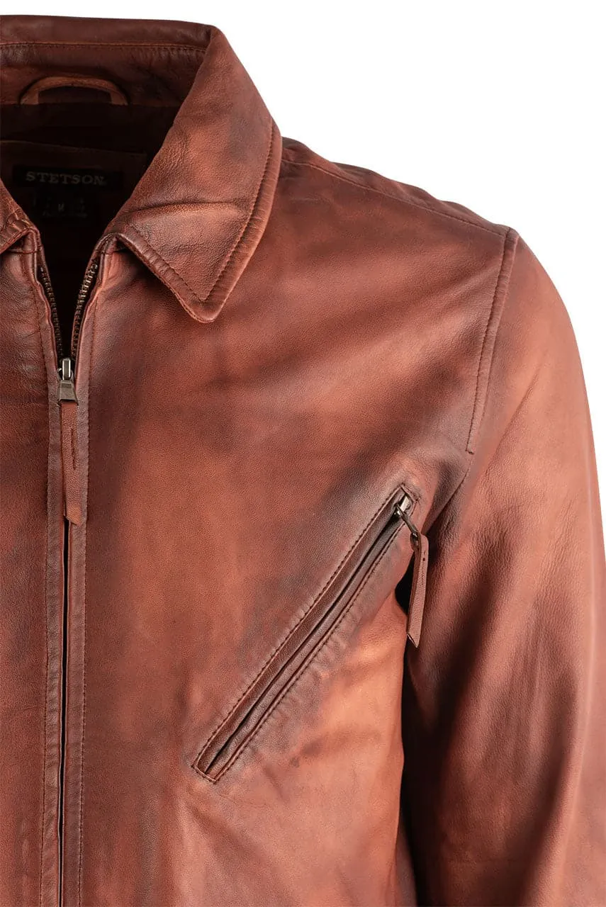 Stetson Men's Cognac Leather Jacket sold by Pinto Ranch product image thumbnail 3