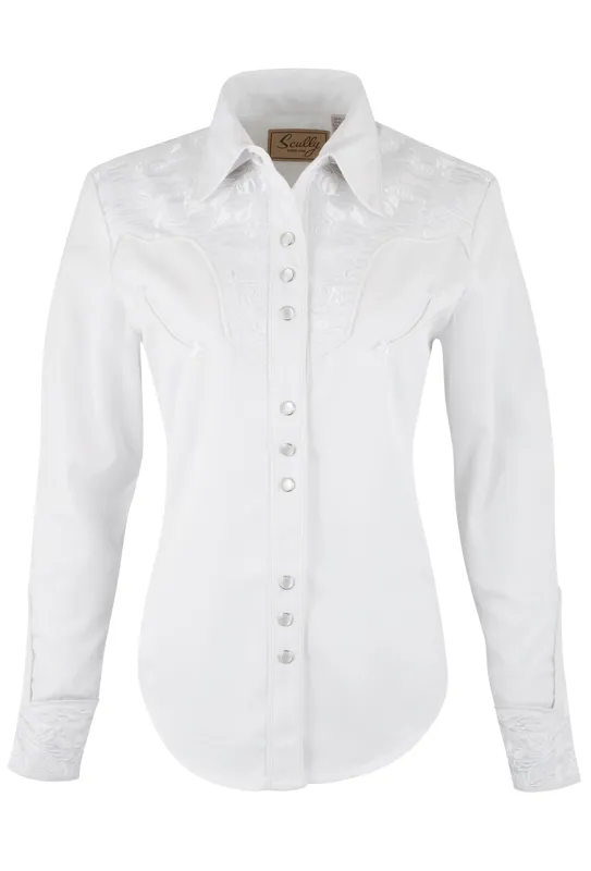 Scully White Gunfighter Western Snap Shirt made by Scully