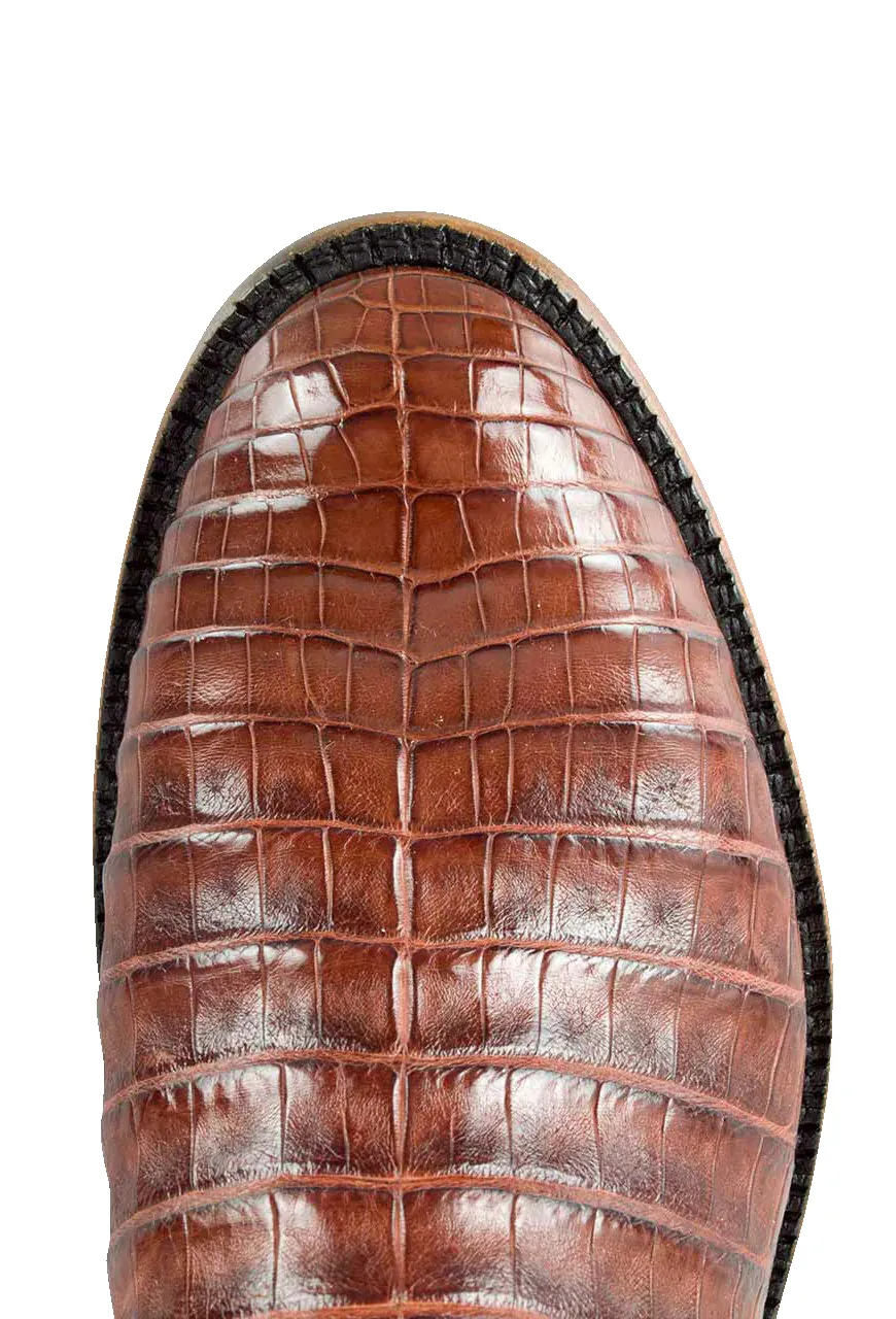 Tony Lama Men's Signature Series Caiman Belly Roper Boots - Cognac sold by Pinto Ranch product image thumbnail 5