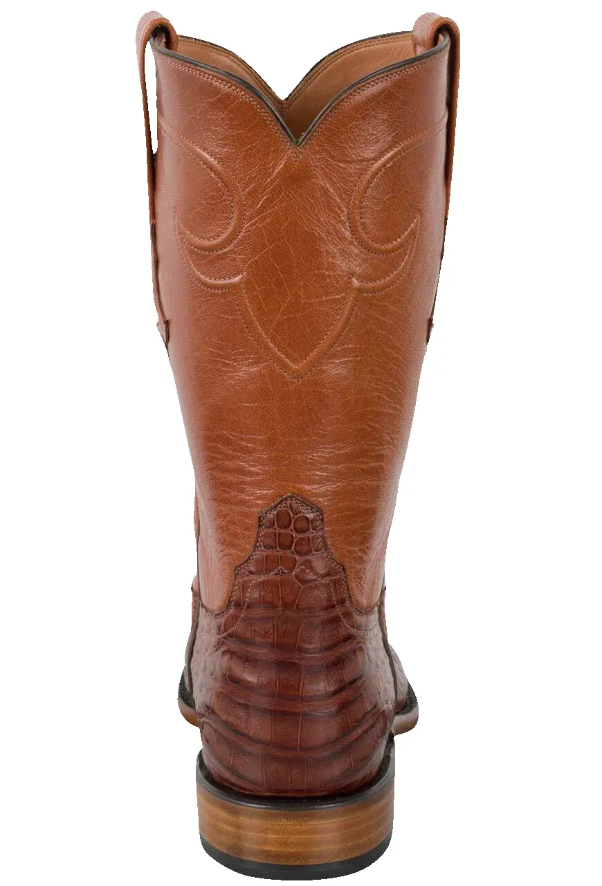 Tony Lama Men's Signature Series Caiman Belly Roper Boots - Cognac sold by Pinto Ranch product image thumbnail 3