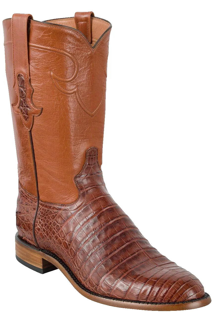 Tony Lama Men's Signature Series Caiman Belly Roper Boots - Cognac sold by Pinto Ranch product image thumbnail 4