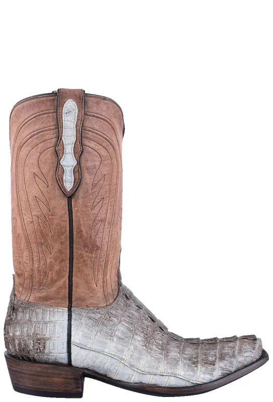 Black Jack Men's Caiman Tail Exclusive Cowboy Boots - Natural made by Pinto Ranch