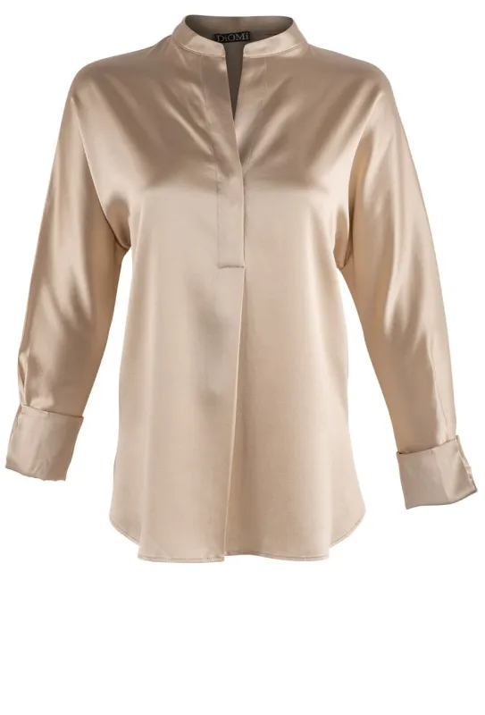 Diomi Long Sleeve Silk Sateen Blouse made by Pinto Ranch