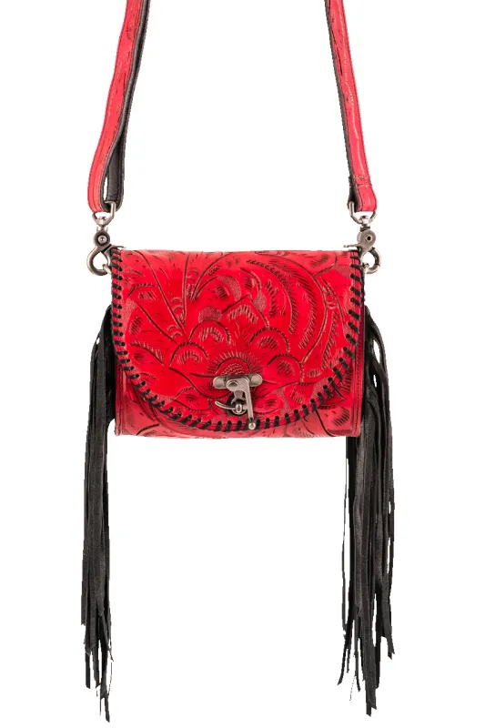 Juan Antonio Red Fringe Crossbody Bag made by Pinto Ranch
