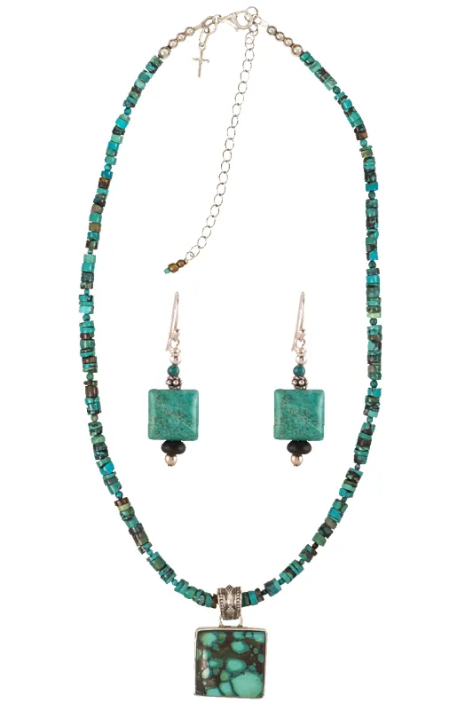 Sweet Tea Jewelry Heishi Turquoise Set made by Pinto Ranch