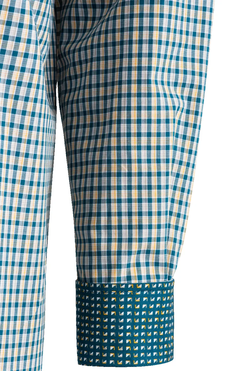 Cinch Check Long Sleeve Button-Front Shirt - Teal sold by Pinto Ranch product image thumbnail 3