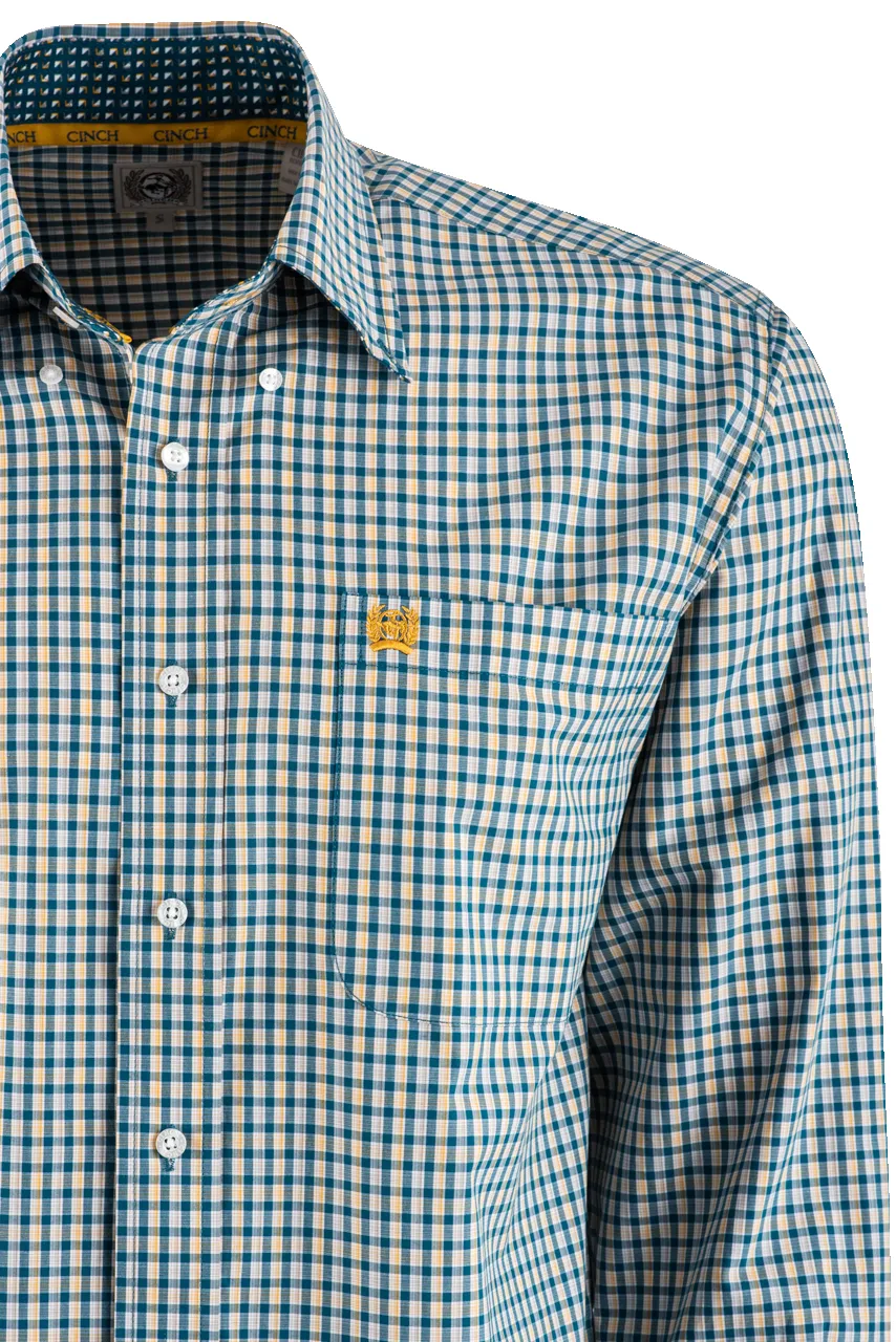 Cinch Check Long Sleeve Button-Front Shirt - Teal sold by Pinto Ranch product image thumbnail 4