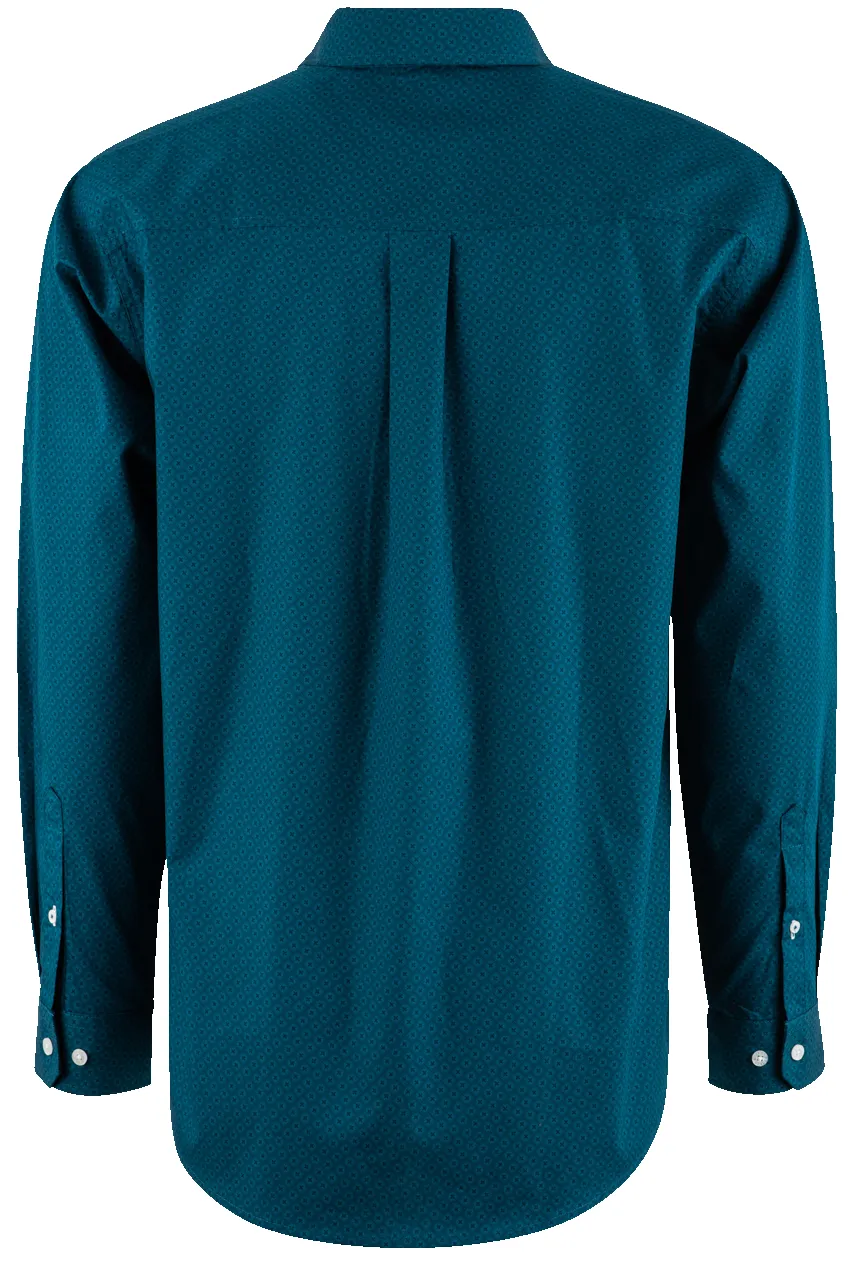 Cinch Solid Foulard Long Sleeve Button-Front Shirt - Teal sold by Pinto Ranch product image thumbnail 2