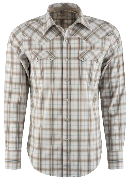 Stetson Plaid Western Long Sleeve Pearl Snap Shirt - Rugged sold by Pinto Ranch